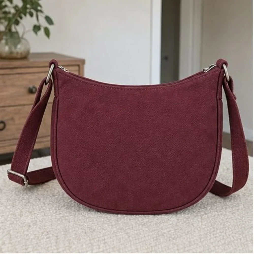 Merlot Nylon Crossbody Bag